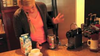 Nespresso Aeroccino Plus Frother Review Frothing Almond Milk [upl. by Ettevy]