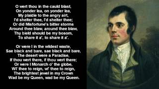 Robert Burns  O Wert Thou In The Cauld Blast with text [upl. by Kesia206]