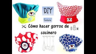 DIY Chefs hat Cómo hacer un GORRO de COCINERO y un DELANTAL [upl. by Rocker37]