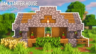 Minecraft  How to Build a Oak Starter House [upl. by Shuler792]