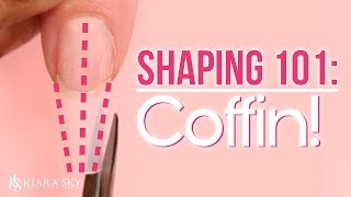 📐Shaping the Perfect Coffin Nail ⚰️ Nail Shape 101 ✨How to File Your Nails [upl. by Dloniger]