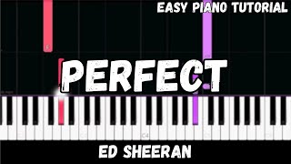 Ed Sheeran  Perfect Easy Piano Tutorial [upl. by Farron]