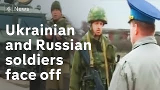 Ukrainian and Russian soldiers face off at Belbek  Channel 4 News [upl. by Garcia]