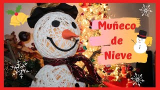 Cómo hacer un muñeco de nieve con estambre  DIY Snowman⛄ [upl. by Klos]